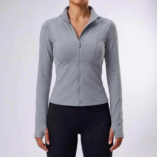 Women's Zip-Up Running Jacket | Brushed Inside, Thumbhole Cuffs