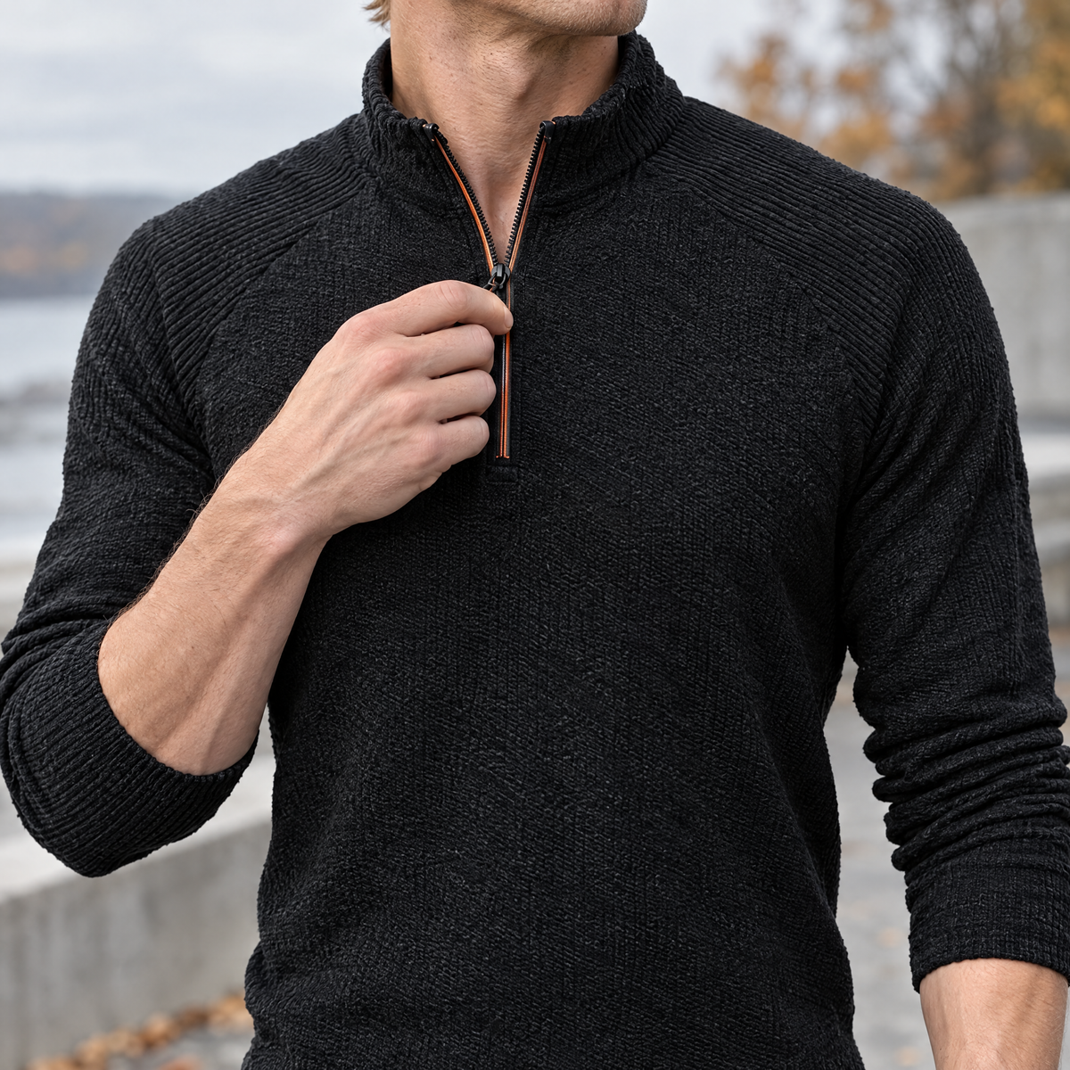 Men's Half-Zip Running Top | Long Sleeve, Breathable Knit