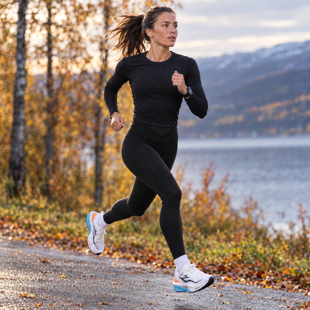 Women's Seamless Running Tights | V-Waist, Contour Knit