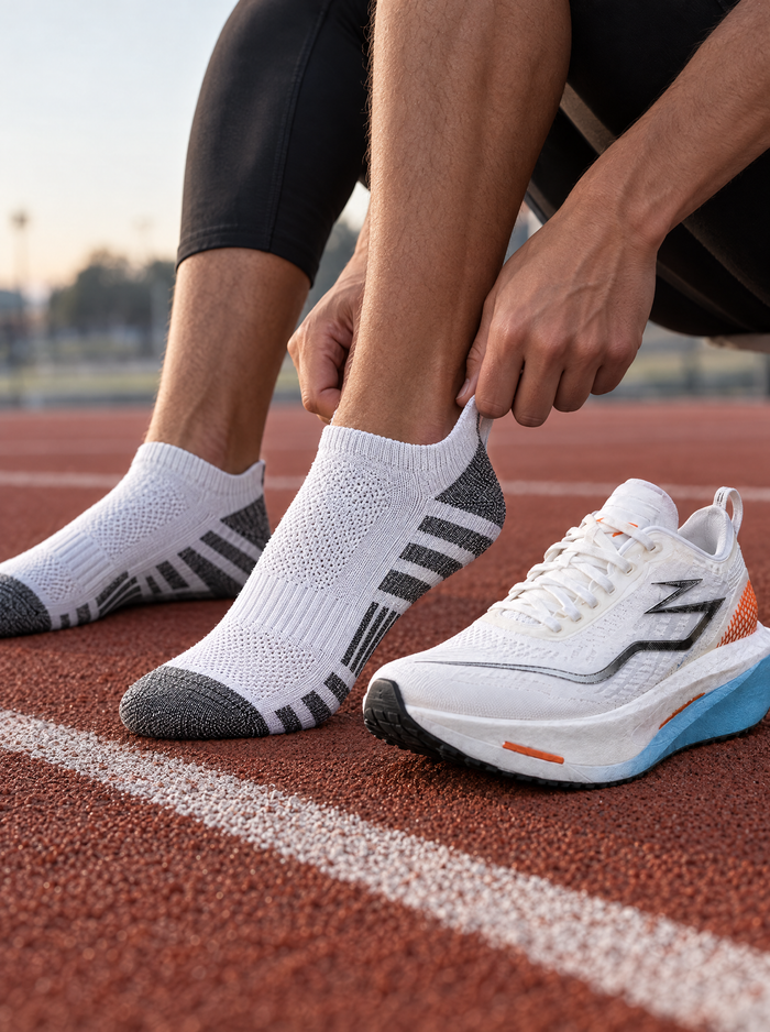 Running socks on the track