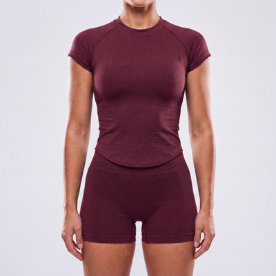 Women's Seamless Running Set | Short Sleeve Top & Shorts