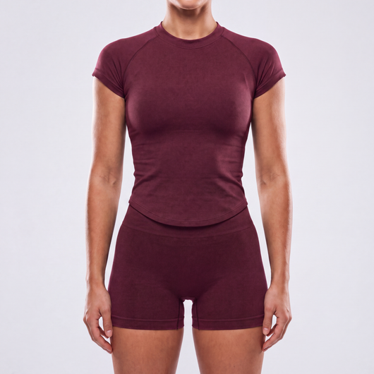 Women's Seamless Running Set | Short Sleeve Top & Shorts