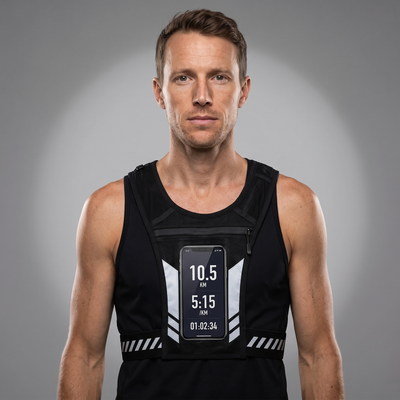 Reflective Running Vest | Touchscreen Phone Holder