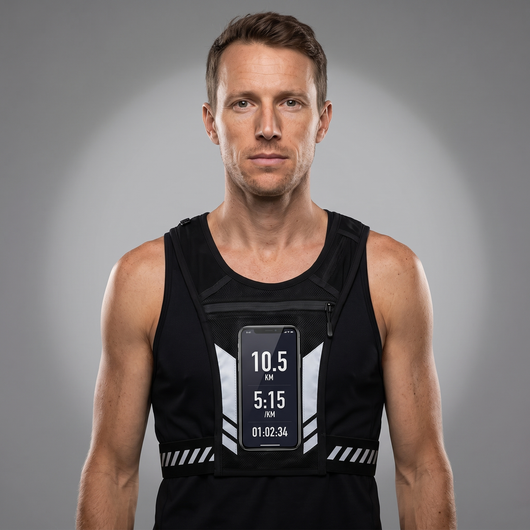 Reflective Running Vest | Touchscreen Phone Holder