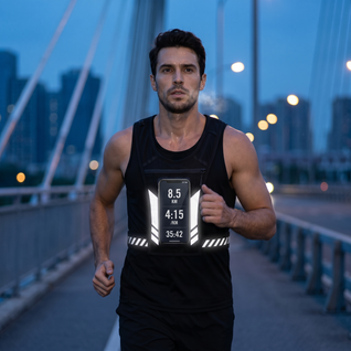 Reflective Running Vest | Touchscreen Phone Holder