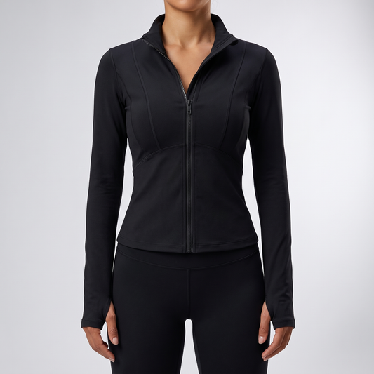 Women's Zip-Up Running Jacket | Brushed Inside, Thumbhole Cuffs