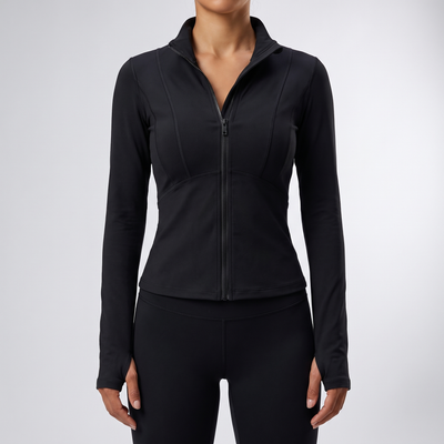 Women's Zip-Up Running Jacket | Brushed Inside, Thumbhole Cuffs
