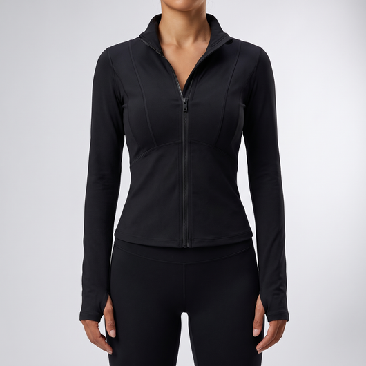Women's Zip-Up Running Jacket | Brushed Inside, Thumbhole Cuffs