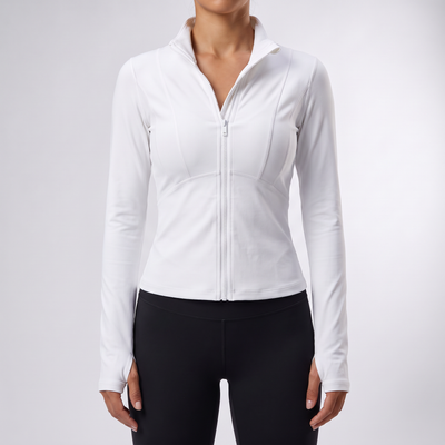 Women's Zip-Up Running Jacket | Brushed Inside, Thumbhole Cuffs