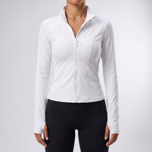Women's Zip-Up Running Jacket | Brushed Inside, Thumbhole Cuffs