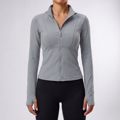 Women's Zip-Up Running Jacket | Brushed Inside, Thumbhole Cuffs