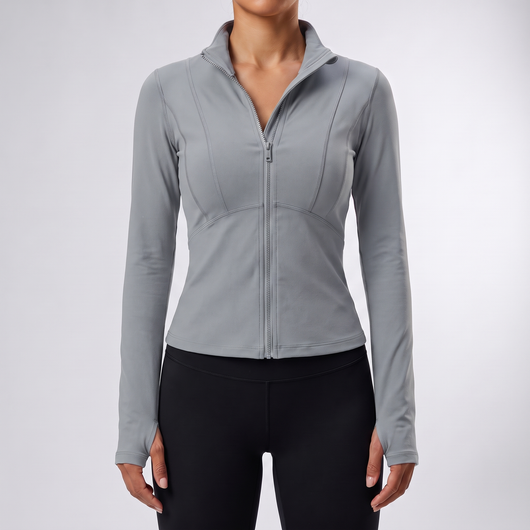 Women's Zip-Up Running Jacket | Brushed Inside, Thumbhole Cuffs