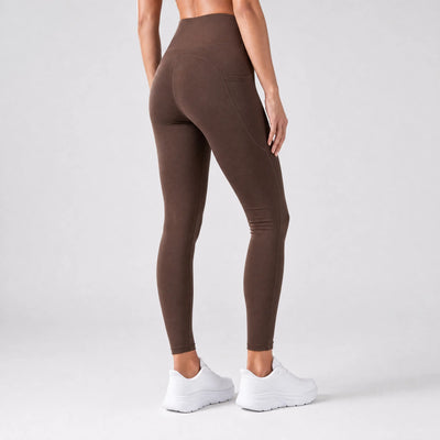 Löpartights för dam, hög midja | Sidofickor, Squat-Proof Nylon