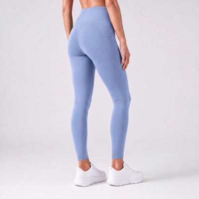 Löpartights för dam, hög midja | Sidofickor, Squat-Proof Nylon