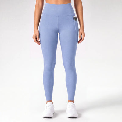 Löpartights för dam, hög midja | Sidofickor, Squat-Proof Nylon