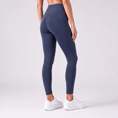 Löpartights för dam, hög midja | Sidofickor, Squat-Proof Nylon