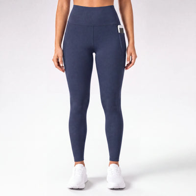 Löpartights för dam, hög midja | Sidofickor, Squat-Proof Nylon
