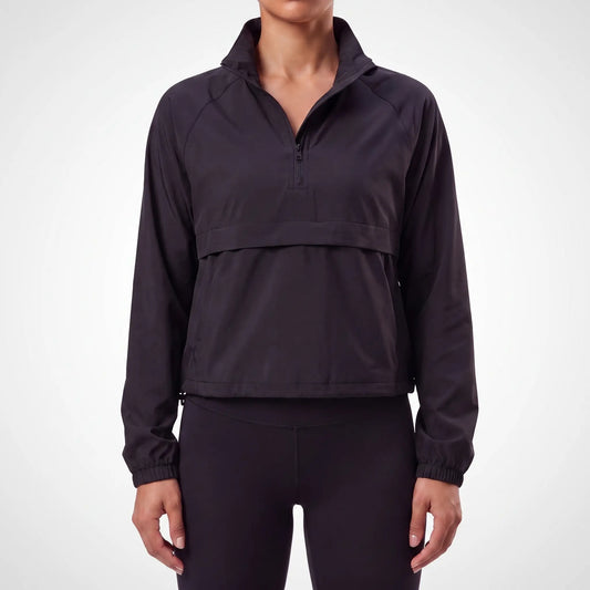 Women's Cropped Running Anorak | Half Zip Wind-Resistant Shell