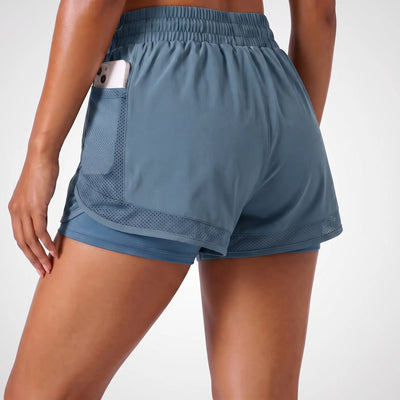 Women's 2-in-1 Running Shorts | High-Waisted with Mesh Phone Pocket