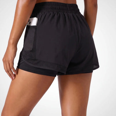 Women's 2-in-1 Running Shorts | High-Waisted with Mesh Phone Pocket