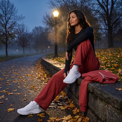 Women's Post-Run Recovery Set | Cropped Half-Zip Sweatshirt & Wide-Leg Sweatpants