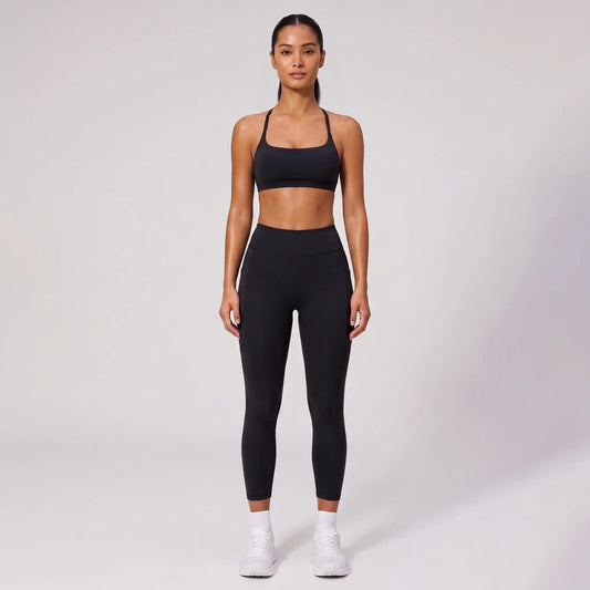 Women's 2-Piece Running Set | High-Waisted Leggings & Cross-Back Sports Bra