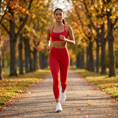 Women's 2-Piece Running Set | High-Waisted Leggings & Cross-Back Sports Bra
