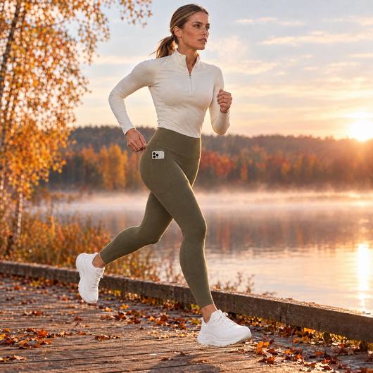 Women's Fleece-Lined Running Tights | High-Waisted with Pockets