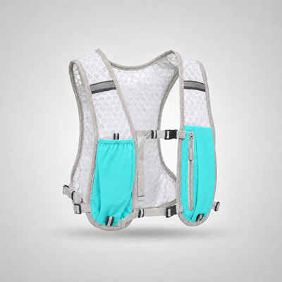 Lightweight running vest in light blue, studio product shot