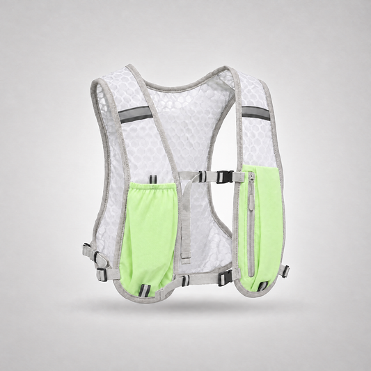 Lightweight running vest in green, studio product shot