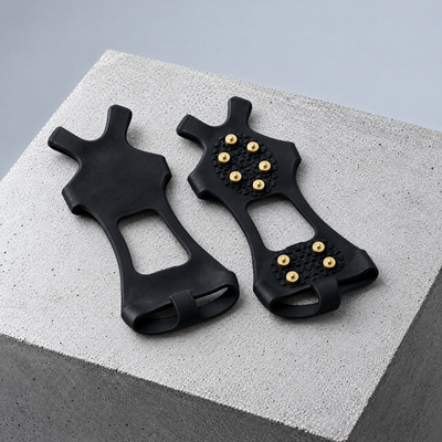 Running ice cleats with steel studs