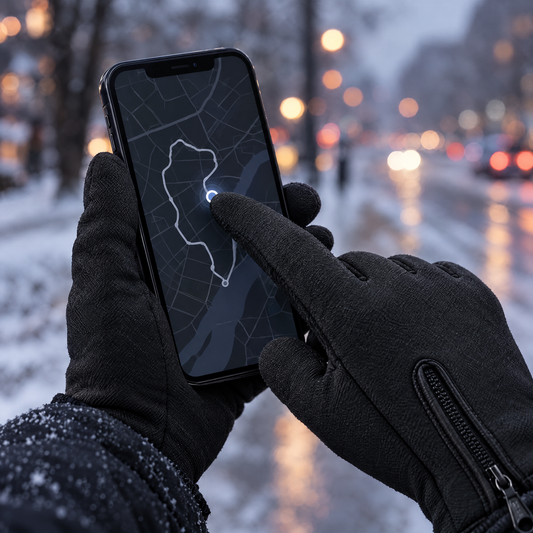 Using a phone with touchscreen running gloves on