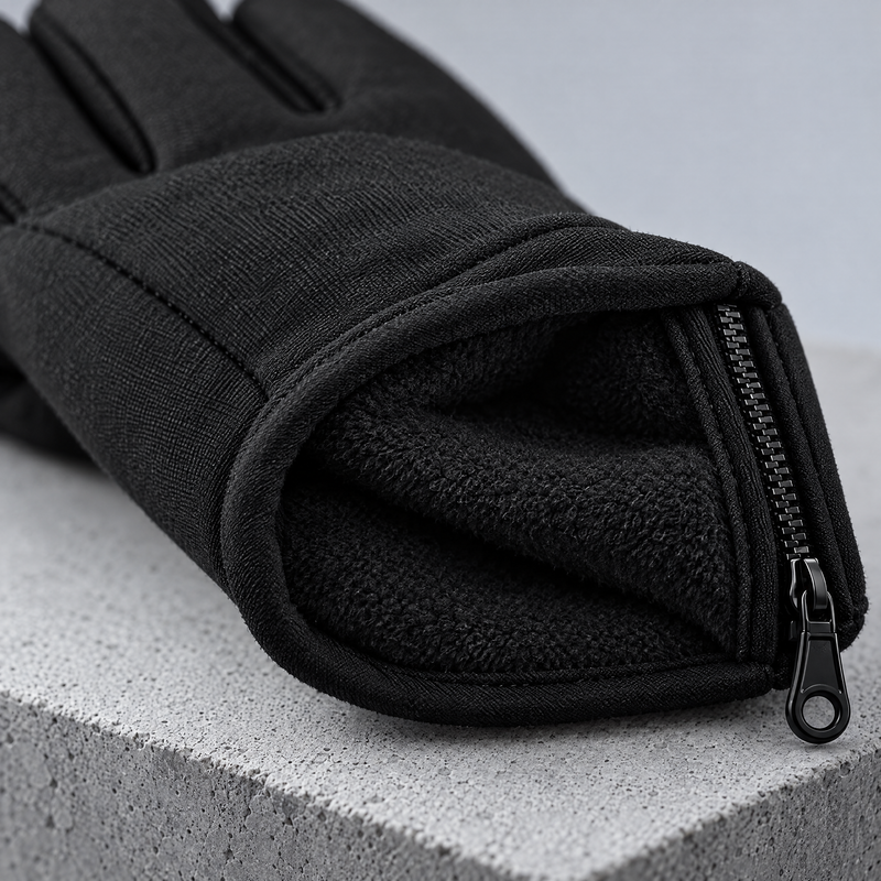 Fleece lining inside the running glove cuff
