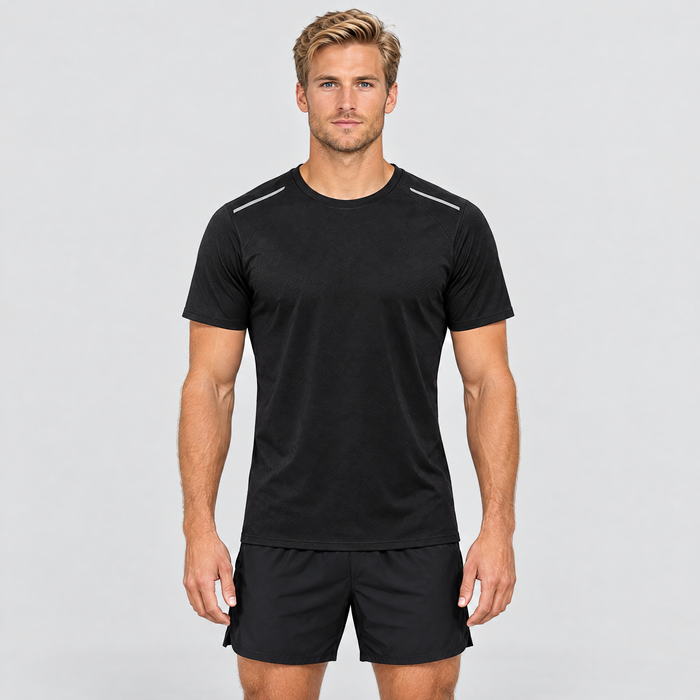 Men's Quick-Dry Running T-Shirt in Black – front view