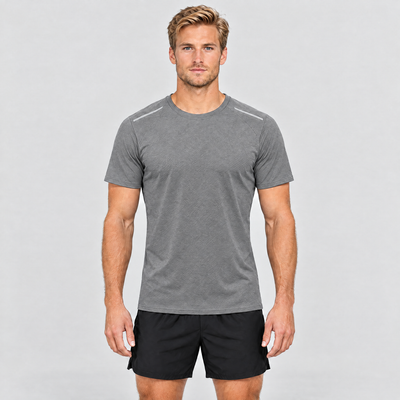 Men's Quick-Dry Running T-Shirt in Grey – front view