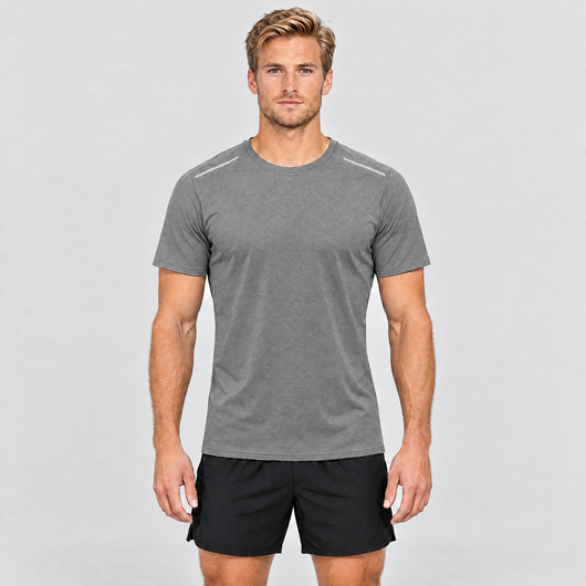 Men's Quick-Dry Running T-Shirt in Grey – front view