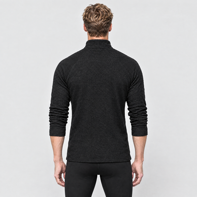 Men's Half-Zip Running Top in Black – back view