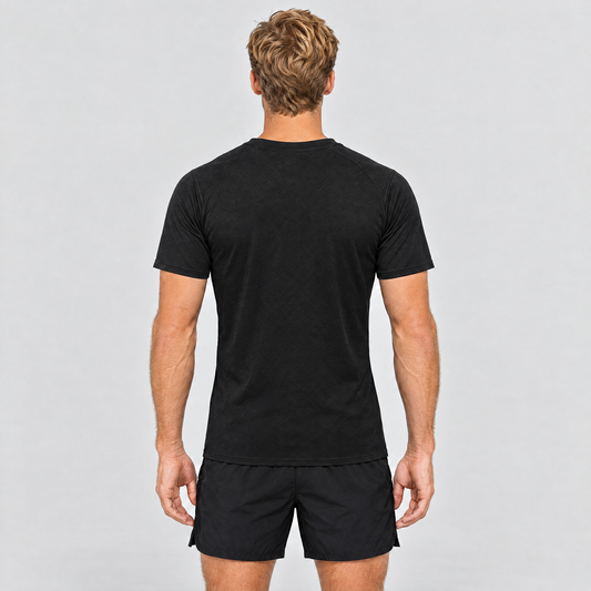Men's Quick-Dry Running T-Shirt in Black – back view