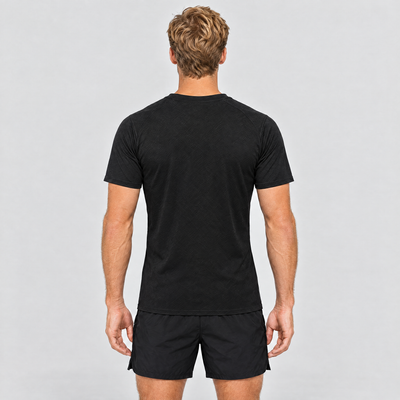 Men's Quick-Dry Running T-Shirt in Black – back view