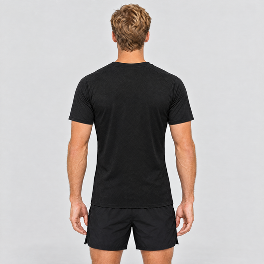 Men's Quick-Dry Running T-Shirt in Black – back view