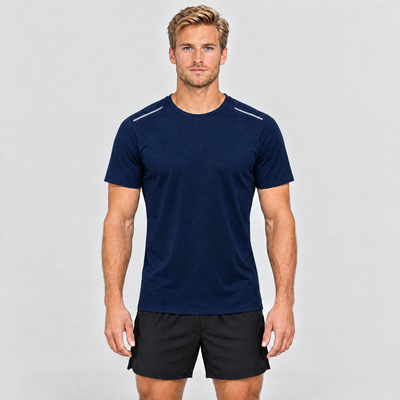 Men's Quick-Dry Running T-Shirt in Navy – front view