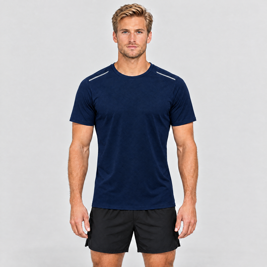 Men's Quick-Dry Running T-Shirt in Navy – front view