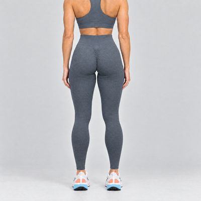 Women's Seamless Scrunch Leggings in Slate Grey – back view