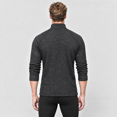 Men's Half-Zip Running Top in Dark Grey – back view