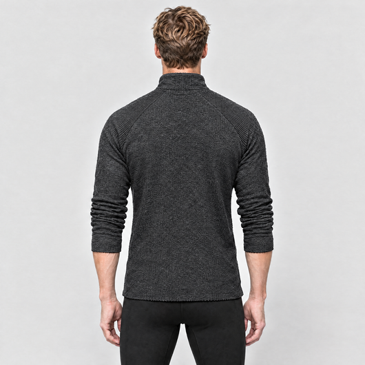 Men's Half-Zip Running Top in Dark Grey – back view