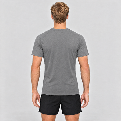 Men's Quick-Dry Running T-Shirt in Grey – back view