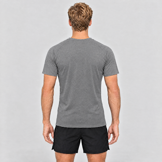 Men's Quick-Dry Running T-Shirt in Grey – back view