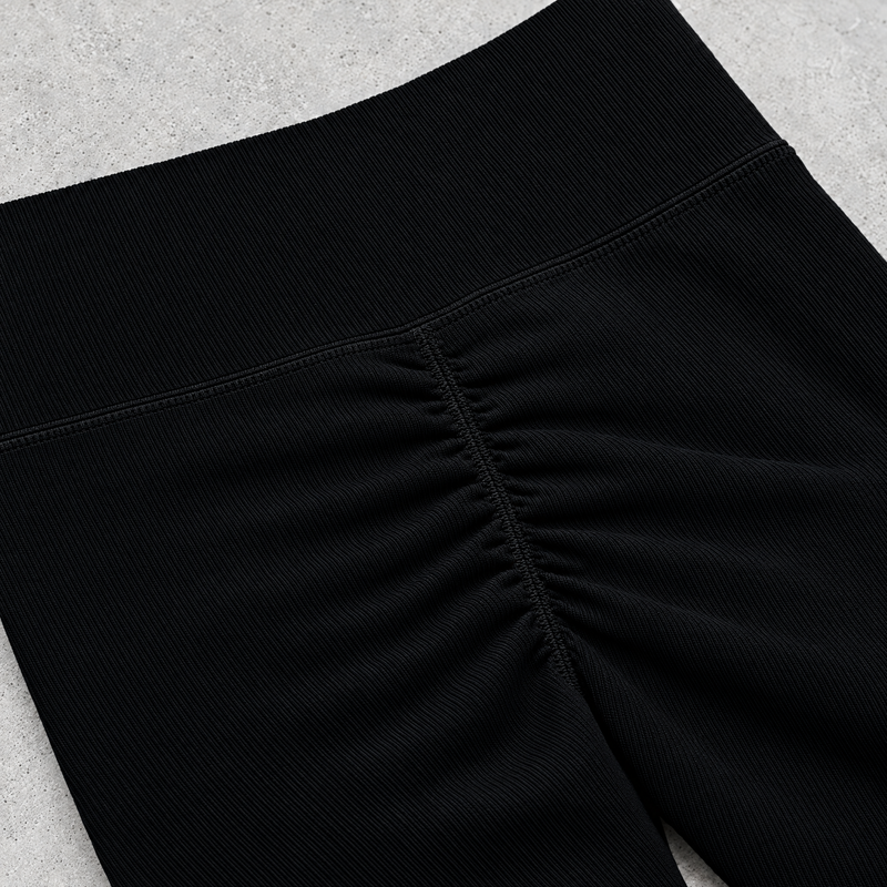 Close-up of the scrunch detail on the back seam
