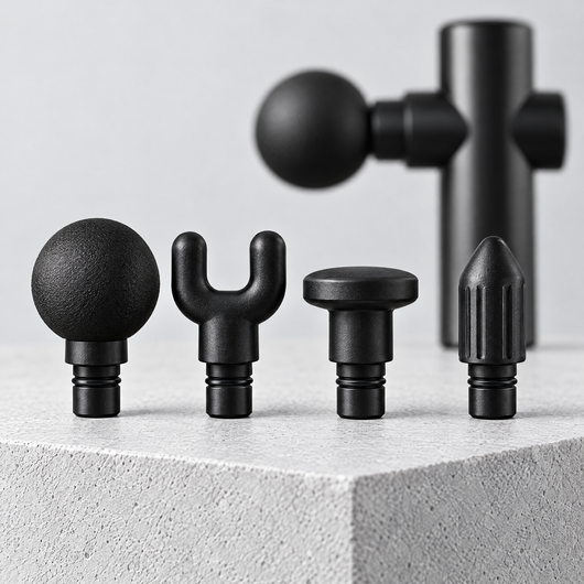 The four interchangeable massage heads