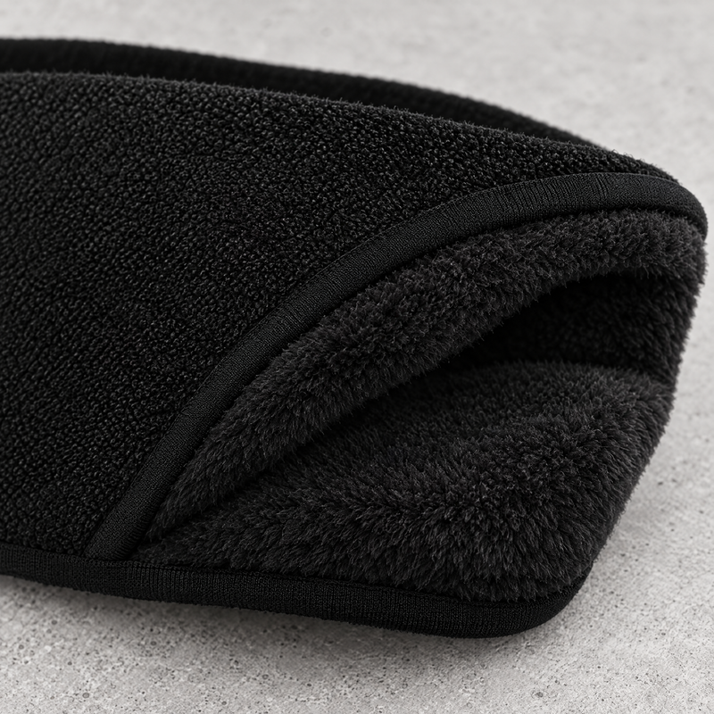 Close-up detail of the fleece ear warmer headband